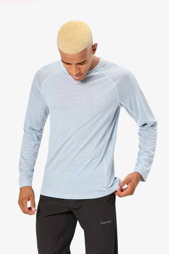 MEN’S MERINO LONG SLEEVE TSHIRT CAMISETA AZUL DE MANGA LARGA Y LANA MERINA PARA HOMBRE