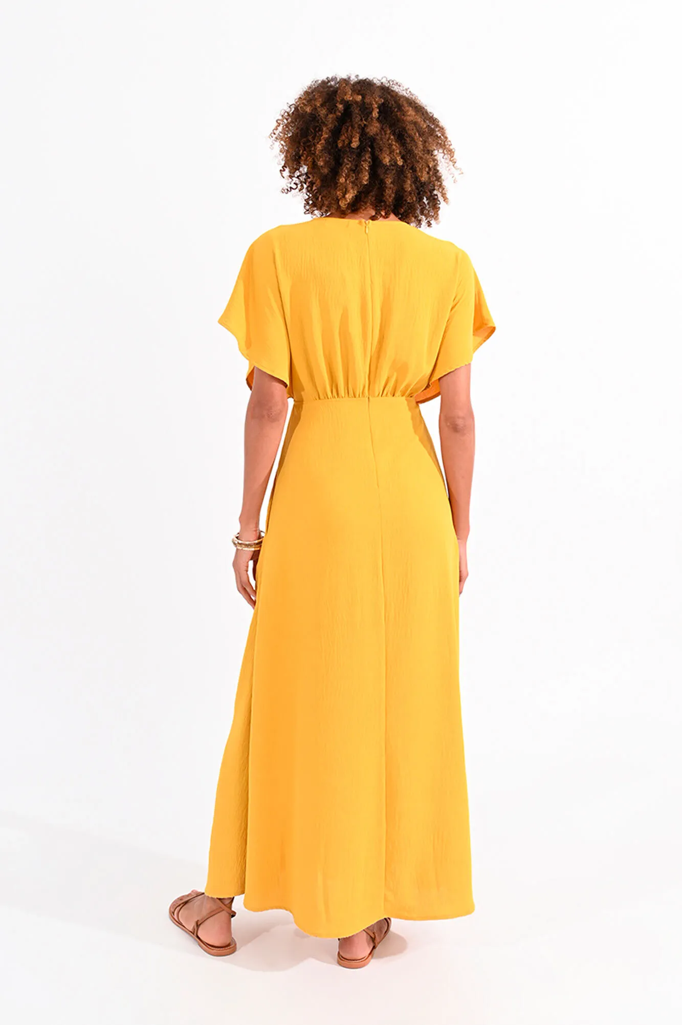 Molly Bracken Vestido largo de manga corta mariposa