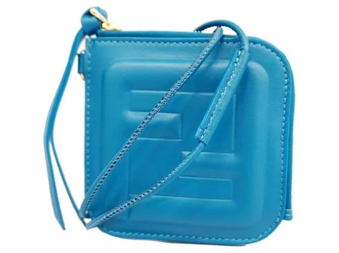 Monedero de cuero azul Fendi 