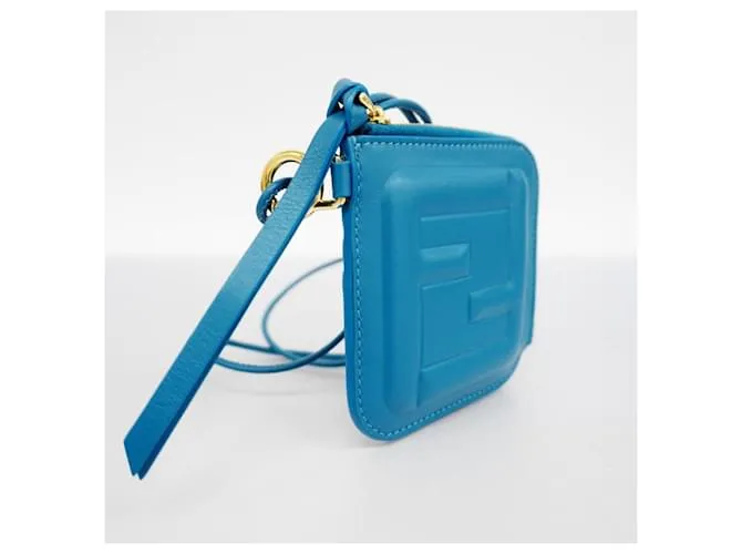 Monedero de cuero azul Fendi 