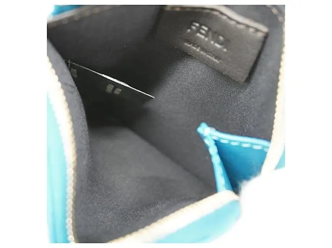Monedero de cuero azul Fendi 