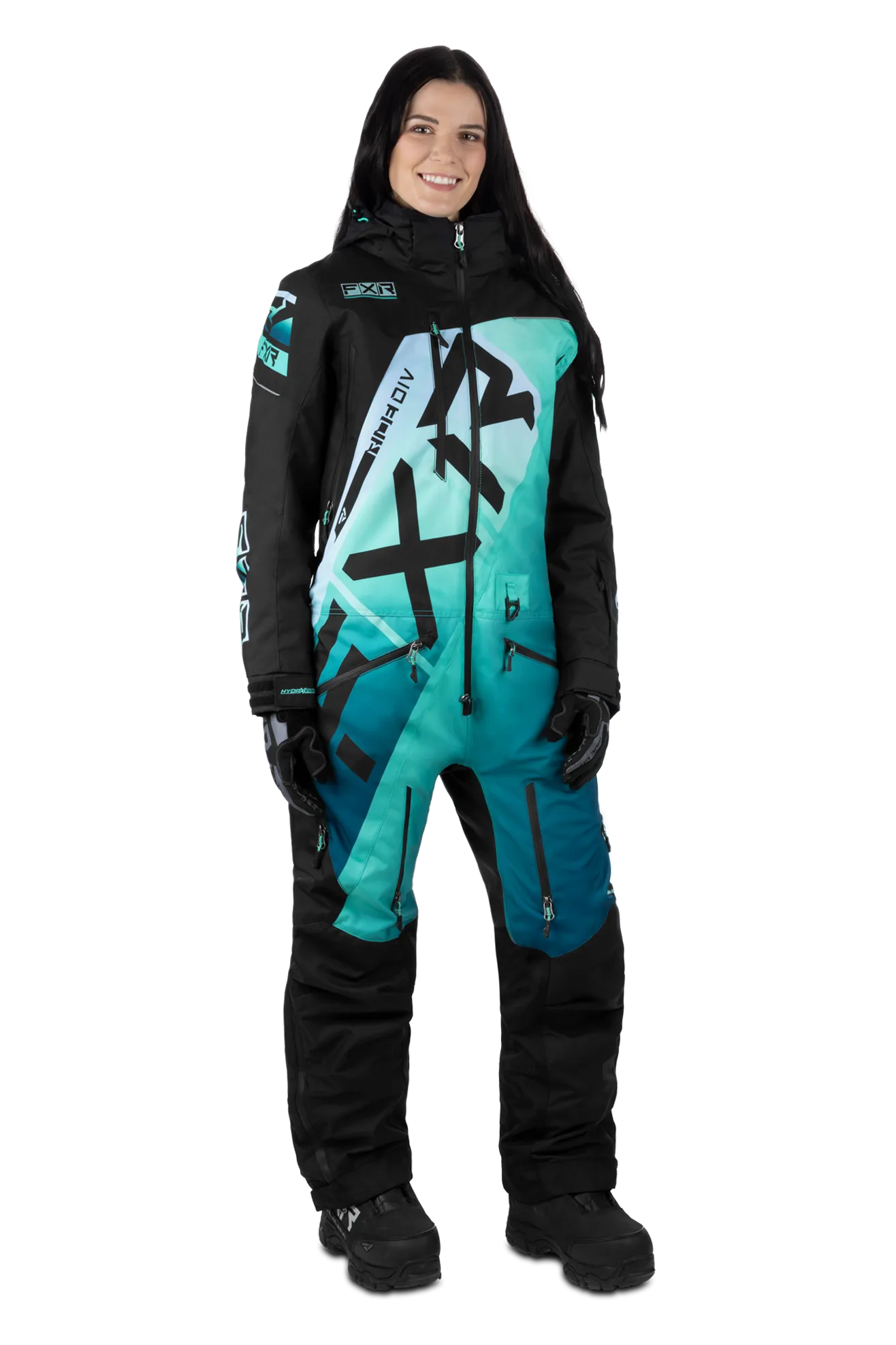 MONO MUJER FXR CX LITE NEGROMENTA DECOLORADO