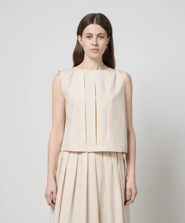 MooRER ERVISA beige blouse with linen