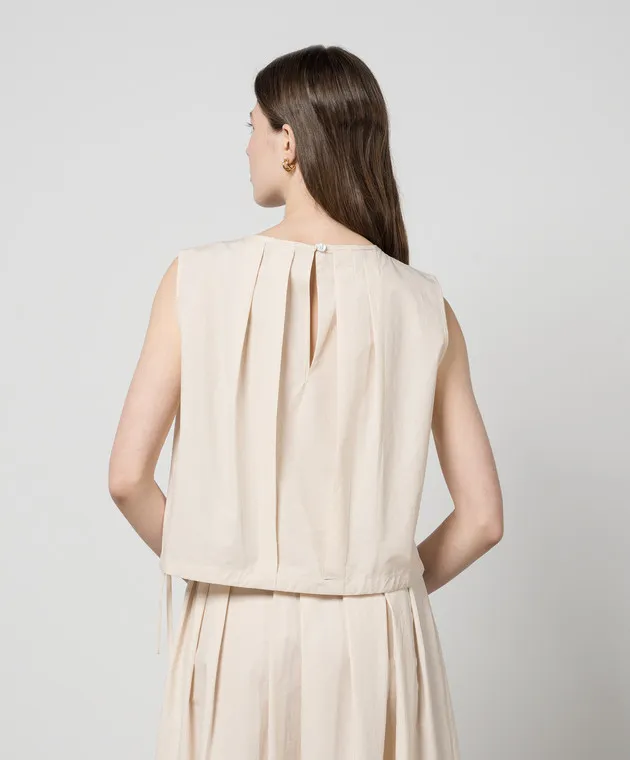 MooRER ERVISA beige blouse with linen