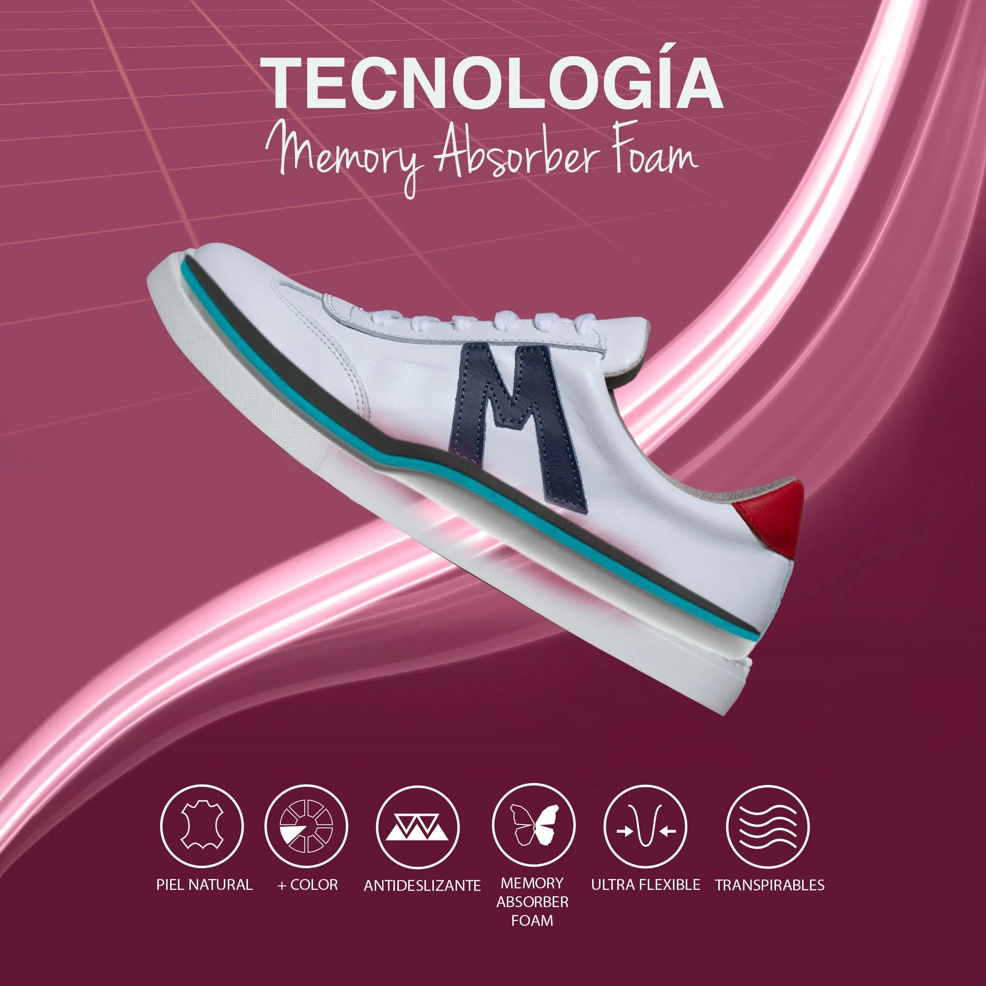 MÓNACO ZAPATILLAS DE HOMBRE ROJO