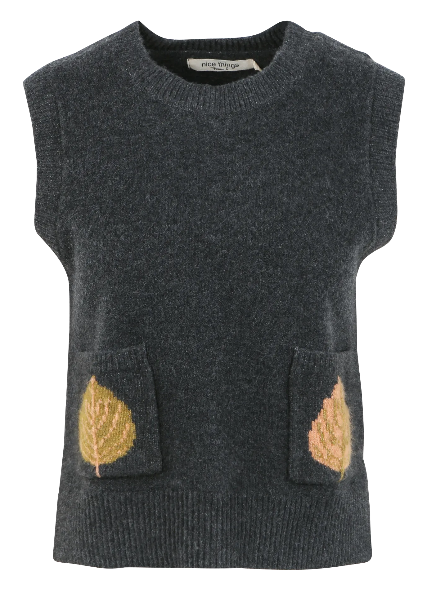 NICE THINGS Jersey recto con cuello redondo en gris