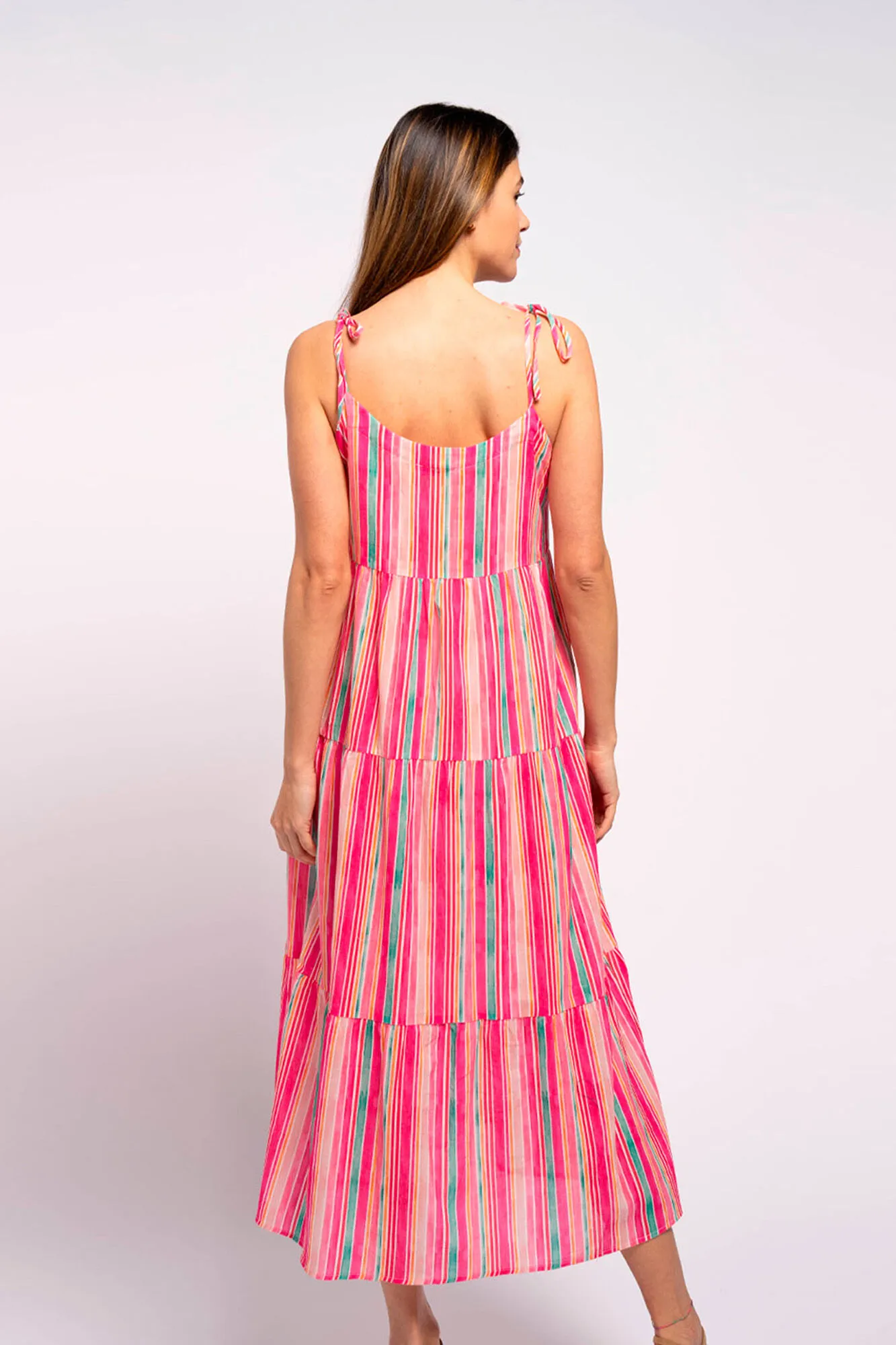 Ohma! Vestido largo premamá de rayas