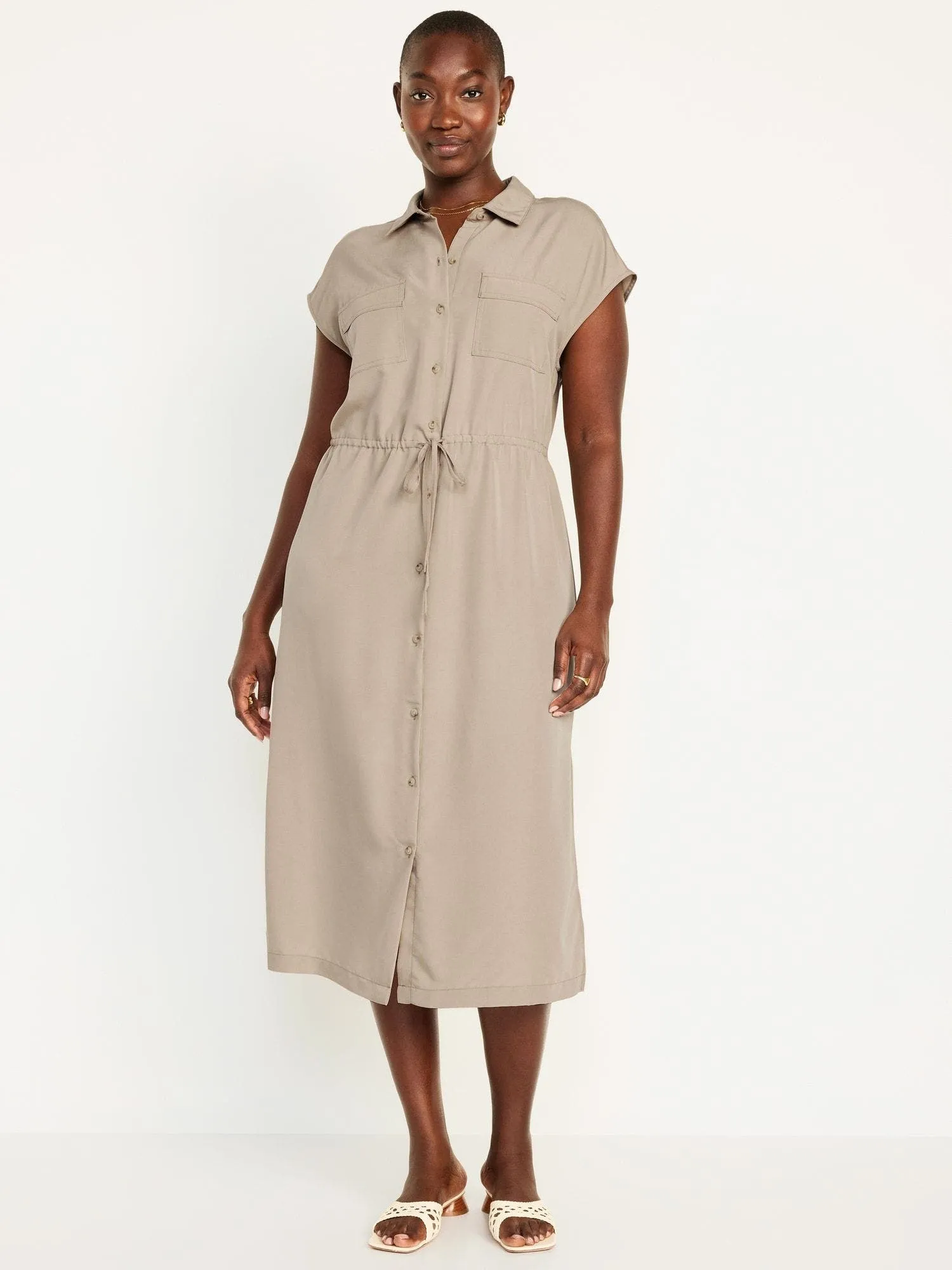 OLD NAVY Vestido Midi Utility Old Navy Mujer