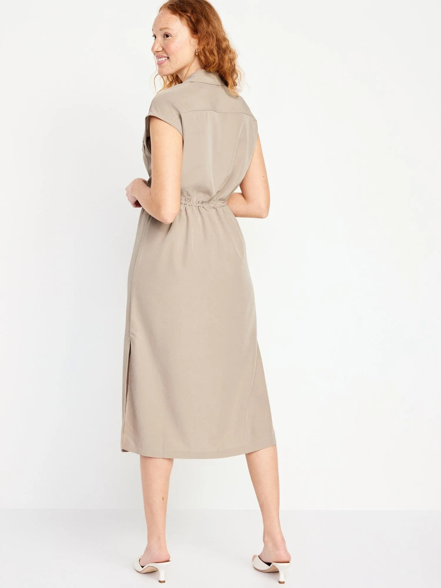OLD NAVY Vestido Midi Utility Old Navy Mujer