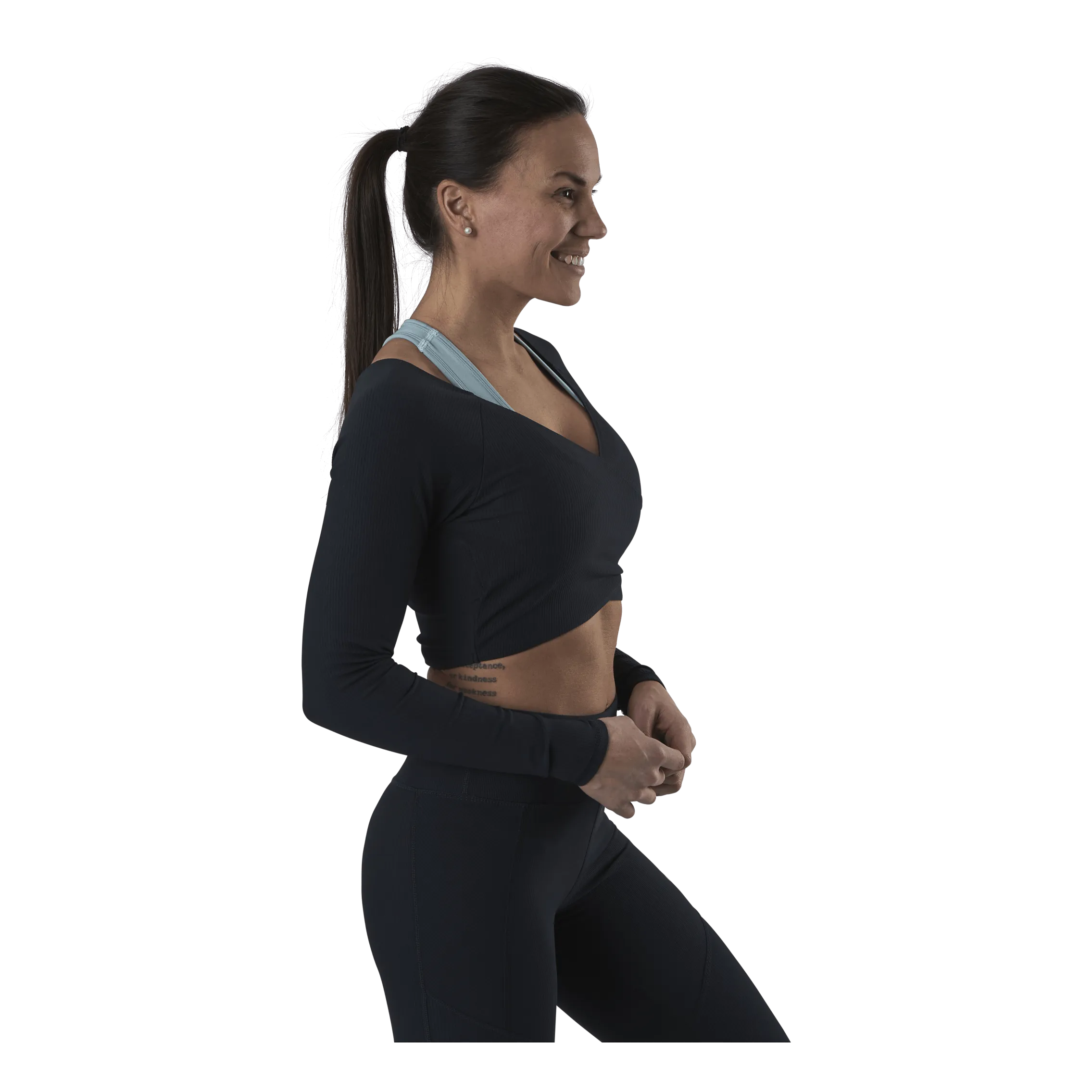 Only Play Jana Ls Train Crop Top Blue