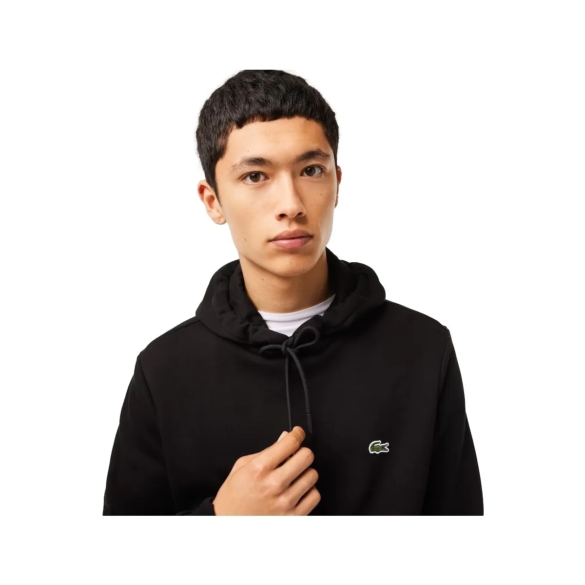 ORGANIC BRUSHED COTTON HOODIE  NOIR