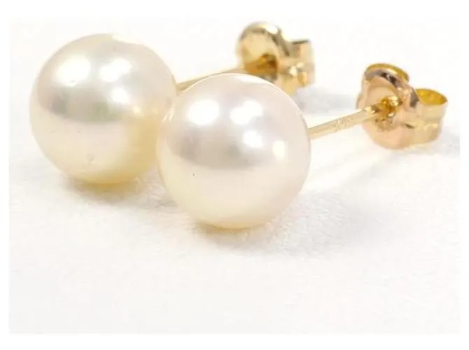 Otras joyas & Other Stories Pendientes de perlas de oro amarillo K18 en excelente estado Dorado 