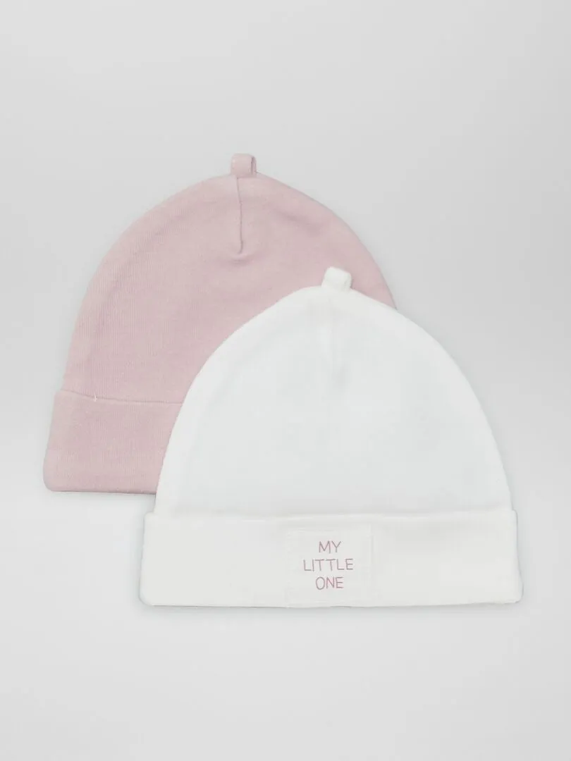 PACK DE 2 GORROS CON PARCHE  BLANCO