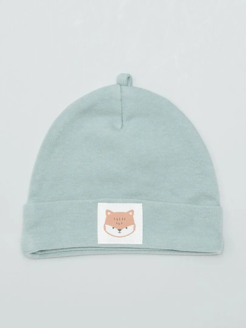 PACK DE 2 GORROS CON PARCHE  VERDE