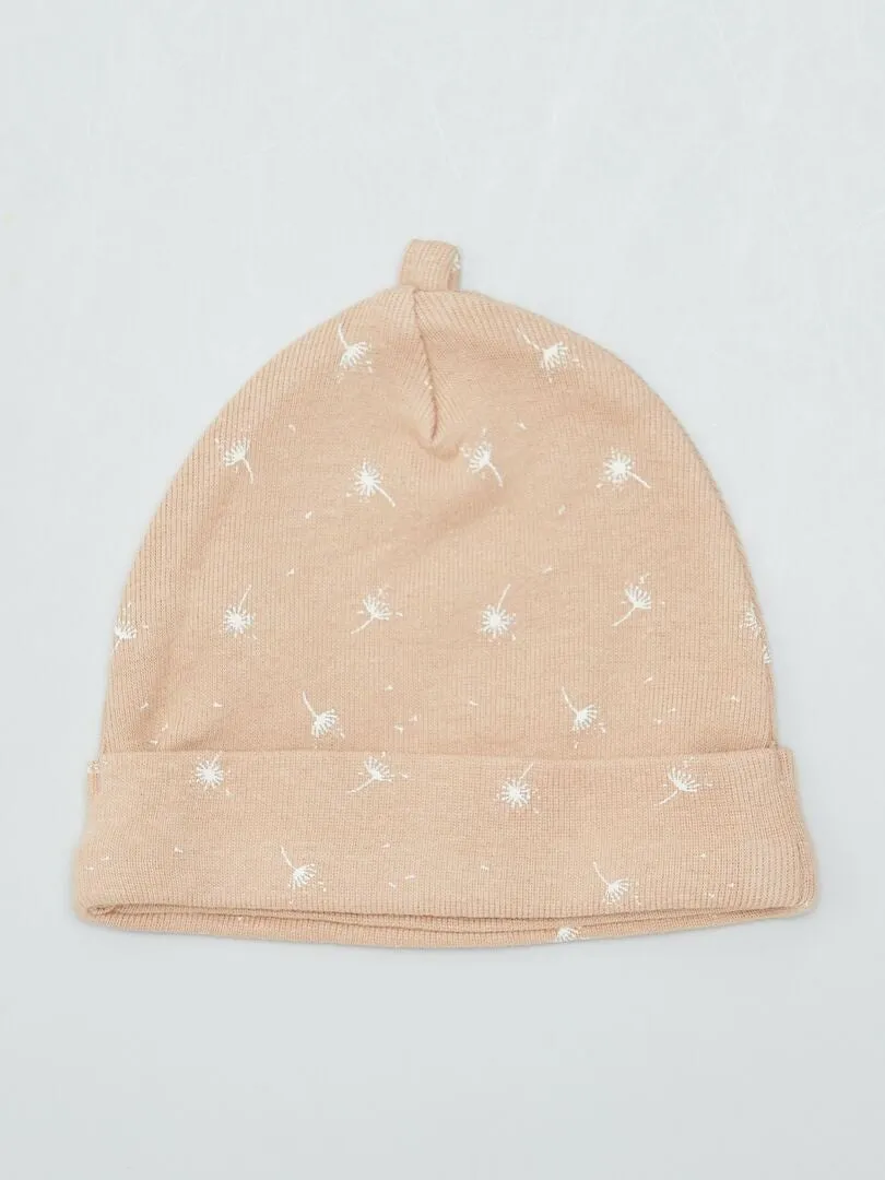 PACK DE 2 GORROS PARA RECIéN NACIDO  BEIGE