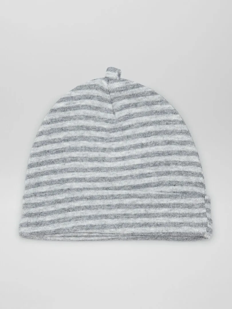 PACK DE 2 GORROS PARA RECIéN NACIDO  GRIS