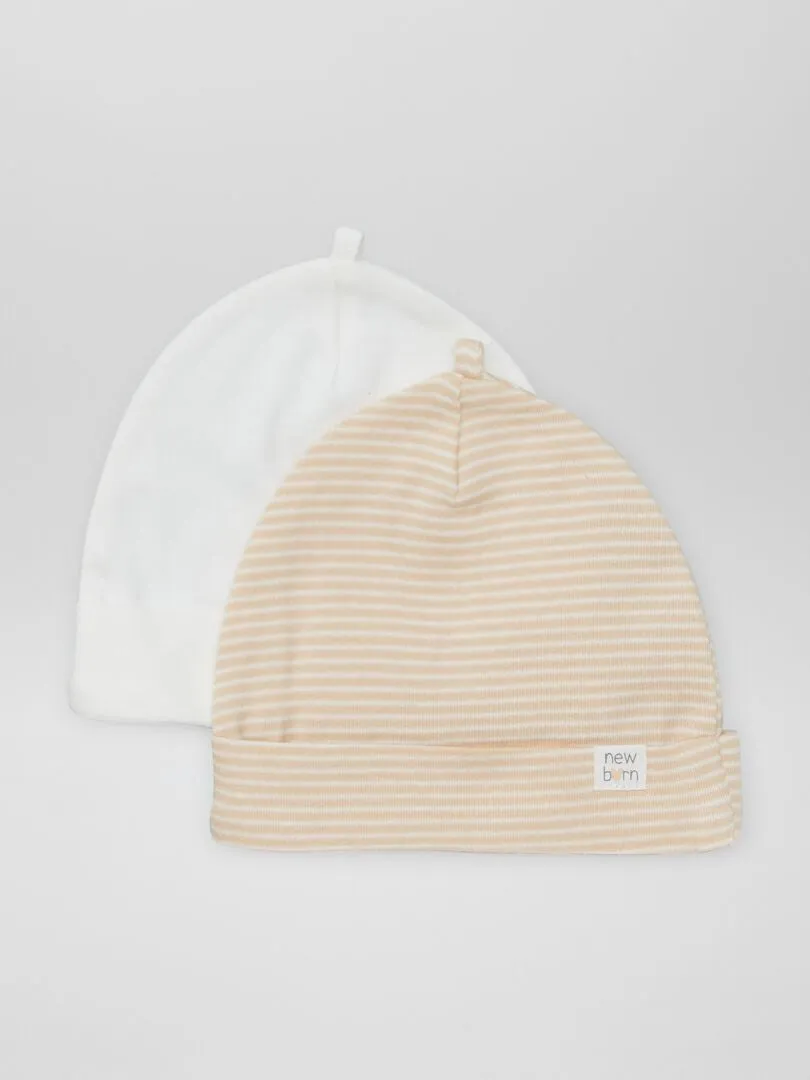 PACK DE 2 GORROS RECIéN NACIDO  BLANCO