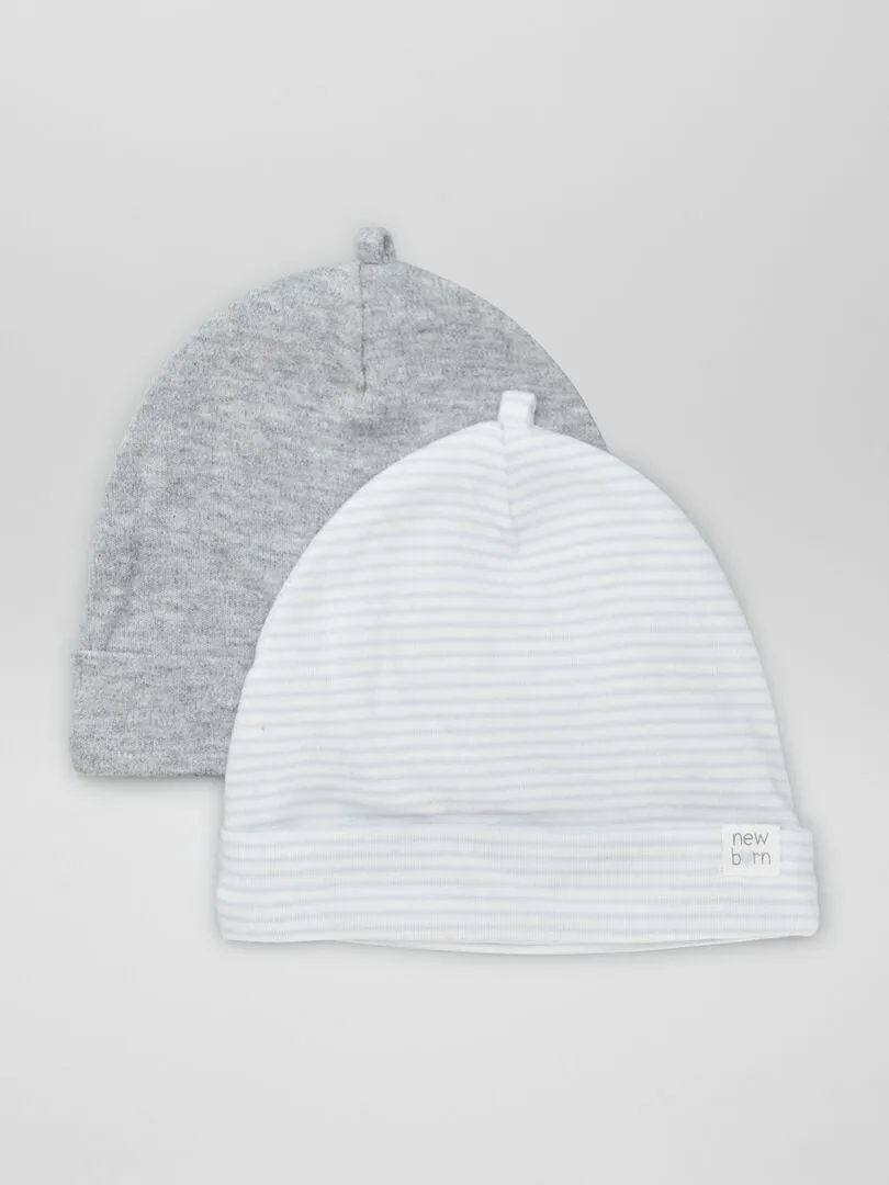 PACK DE 2 GORROS RECIéN NACIDO  GRIS