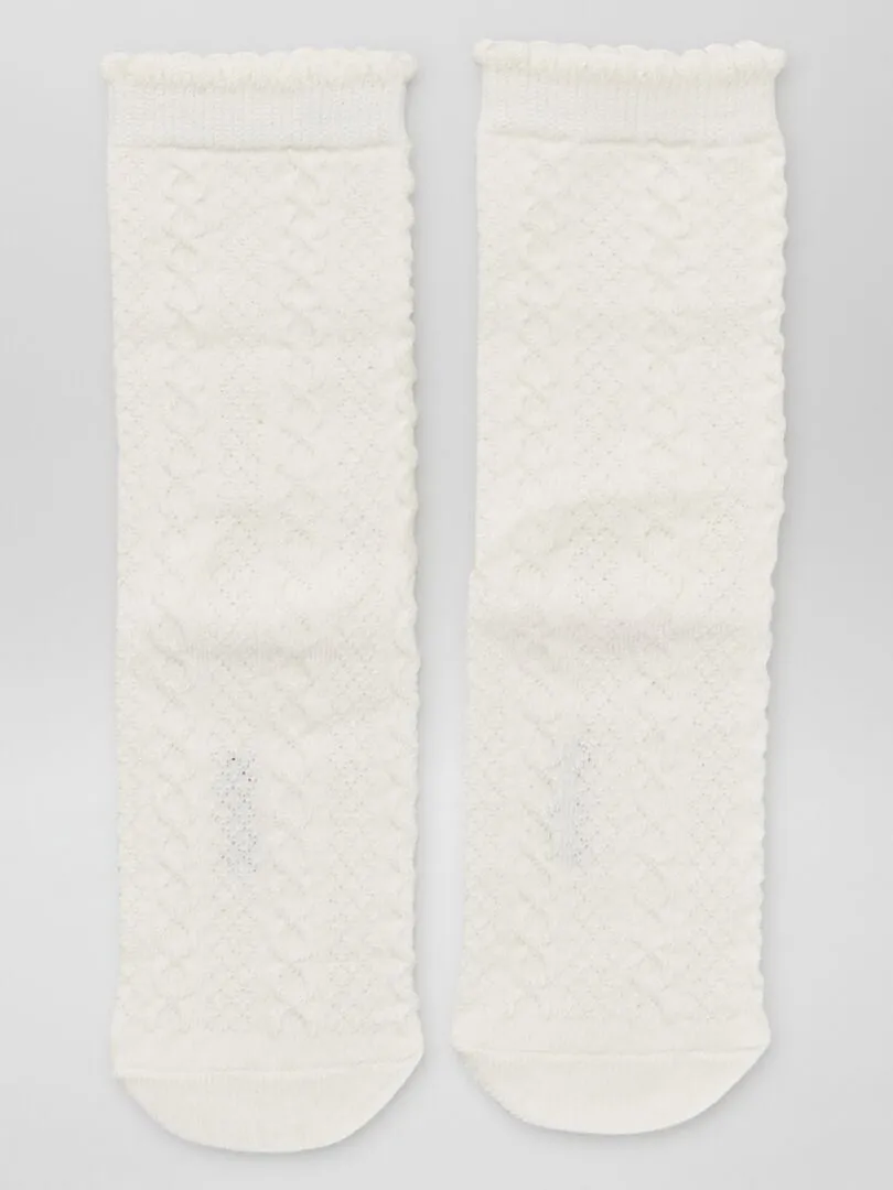 PACK DE 5 PARES DE CALCETINES TRENZADOS  PURPURA