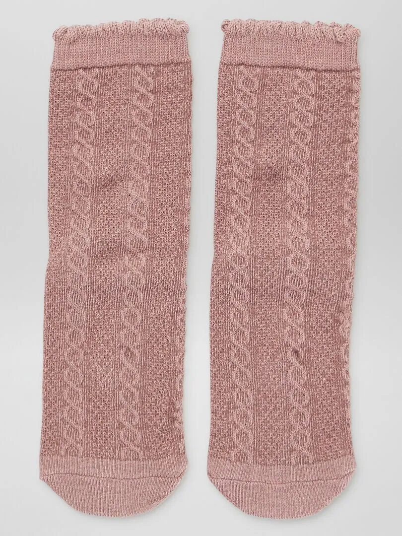 PACK DE 5 PARES DE CALCETINES TRENZADOS  PURPURA