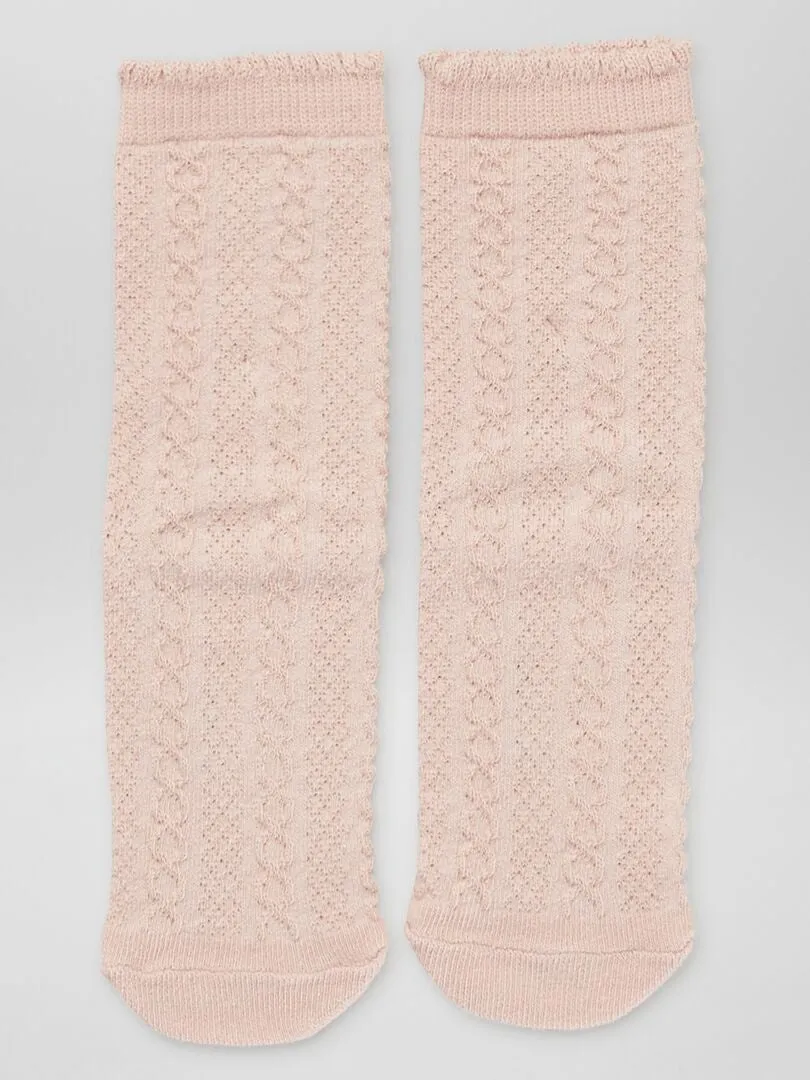 PACK DE 5 PARES DE CALCETINES TRENZADOS  PURPURA