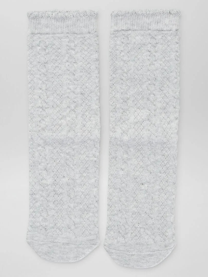 PACK DE 5 PARES DE CALCETINES TRENZADOS  PURPURA