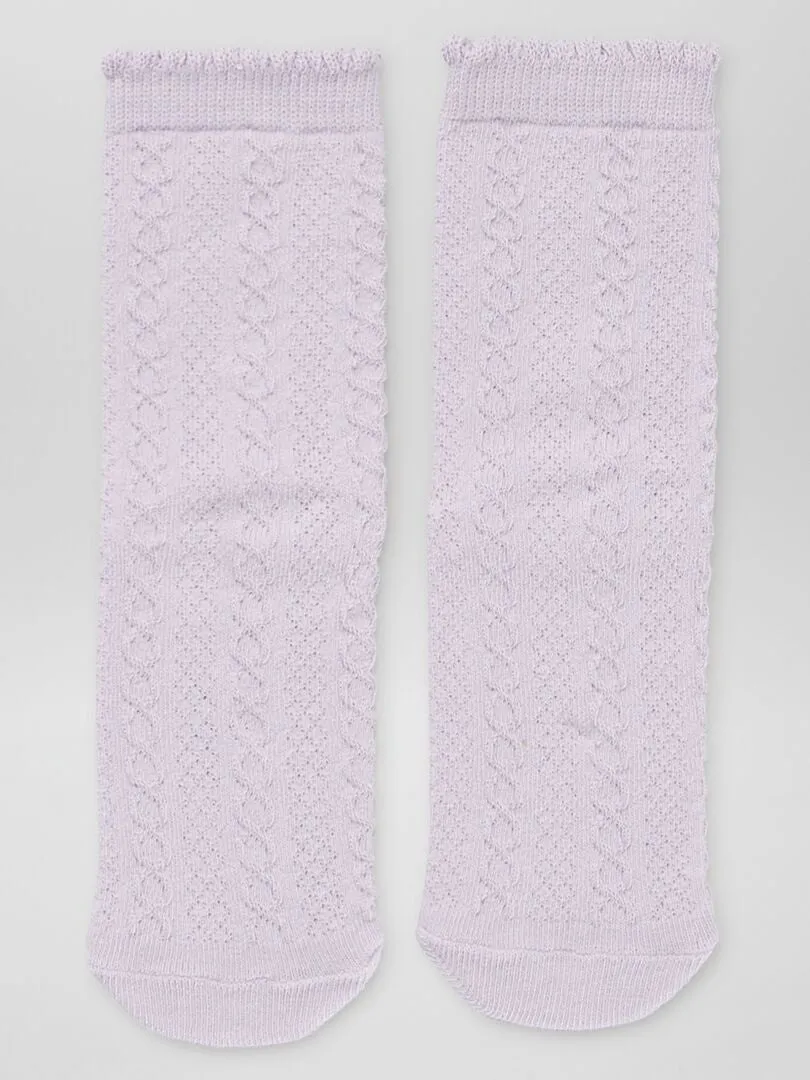 PACK DE 5 PARES DE CALCETINES TRENZADOS  PURPURA