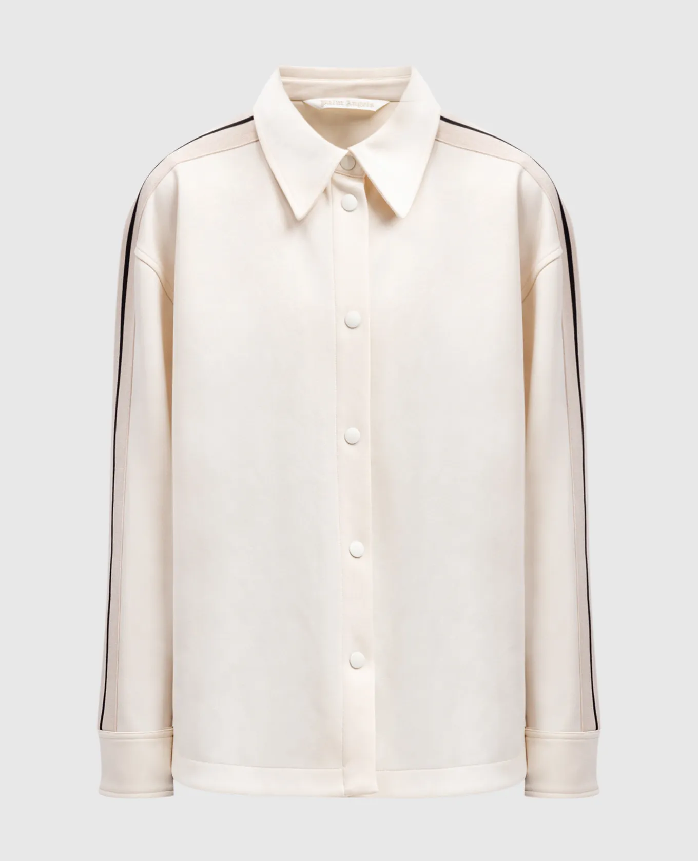 Palm Angels Beige shirt with logo embroidery