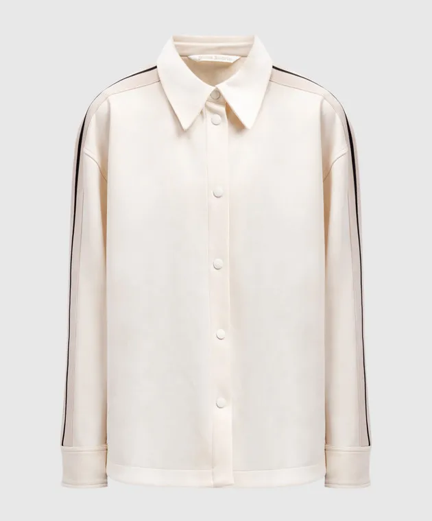 Palm Angels Beige shirt with logo embroidery