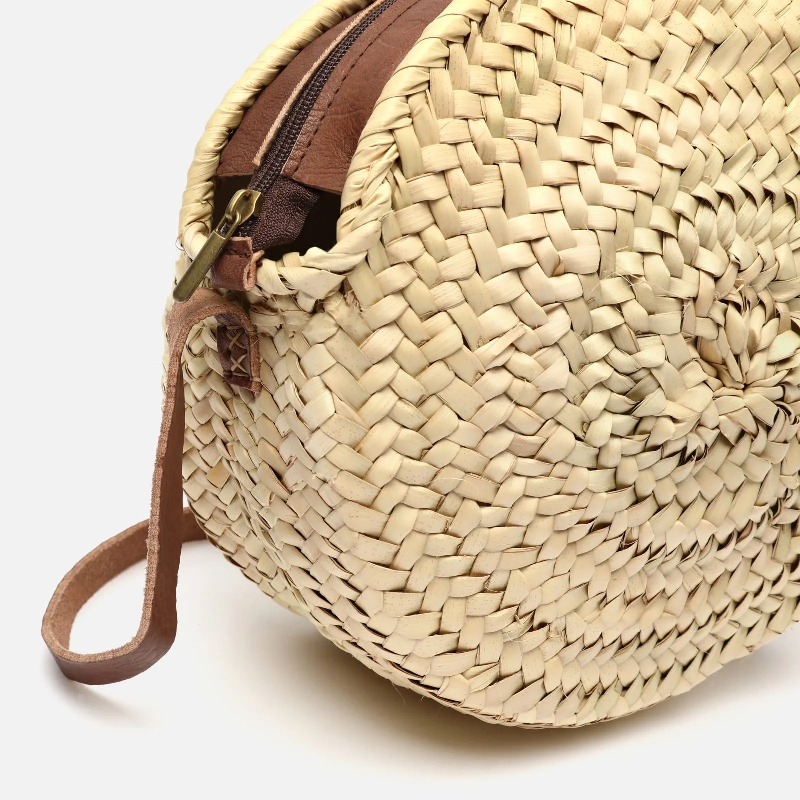Palma bolso bandolera rendondo de rafia