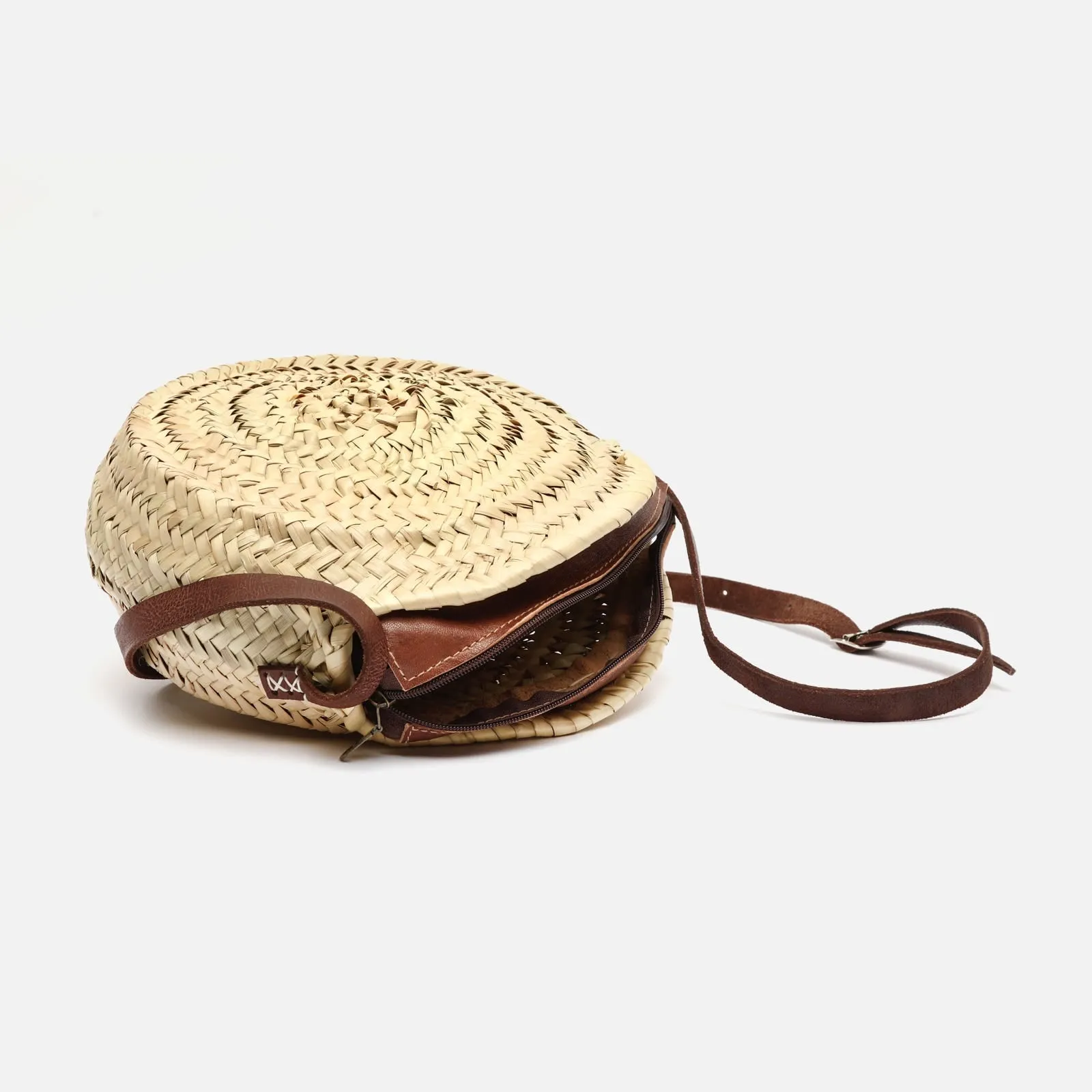 Palma bolso bandolera rendondo de rafia