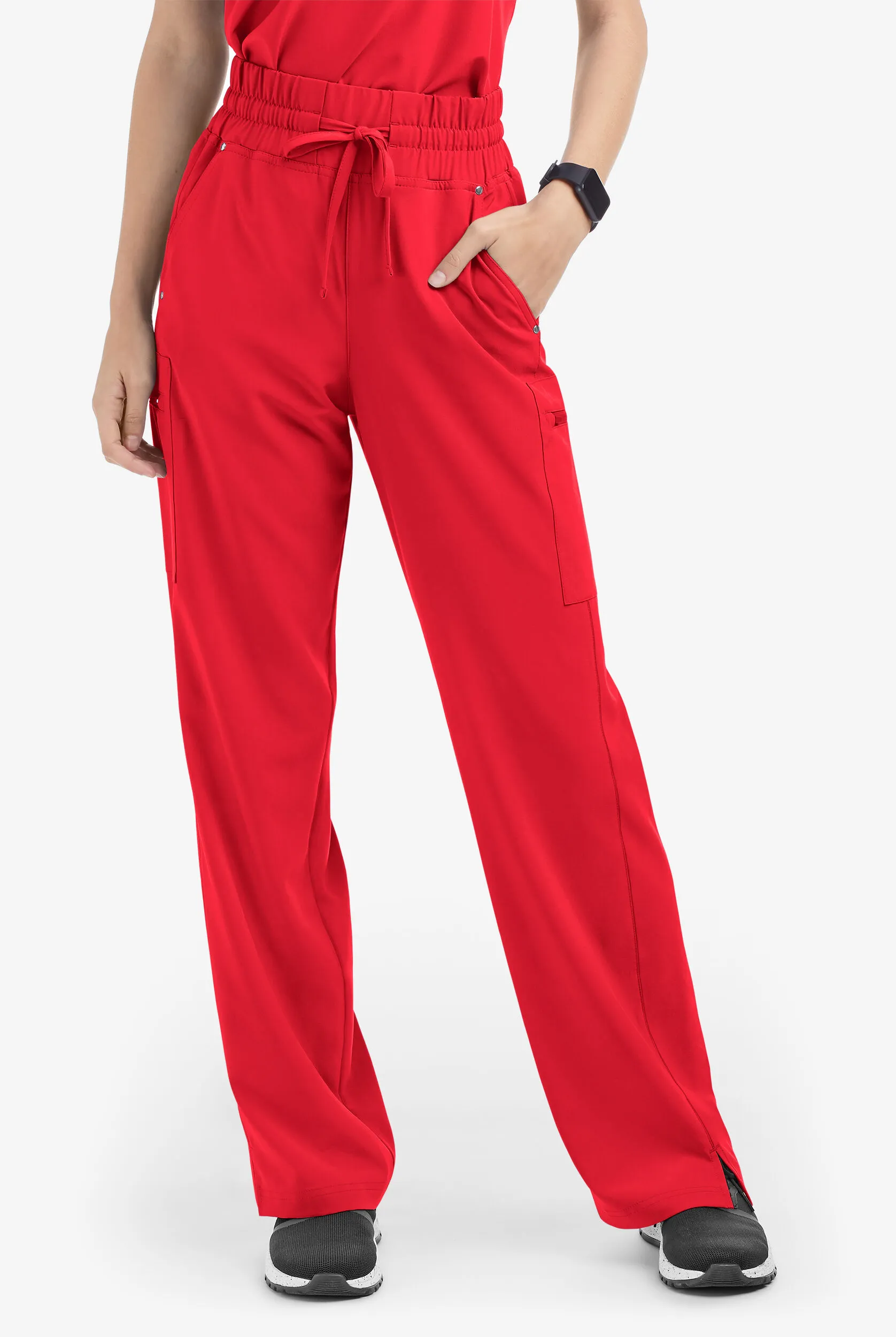 Pantalón médico Easy STRETCH Ellie de tiro alto con piernas anchas y 5 bolsillos para mujer