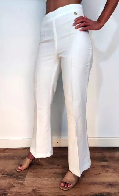PANTALóN FLARE BLANCOLINO/ALGODóN ORGANICO