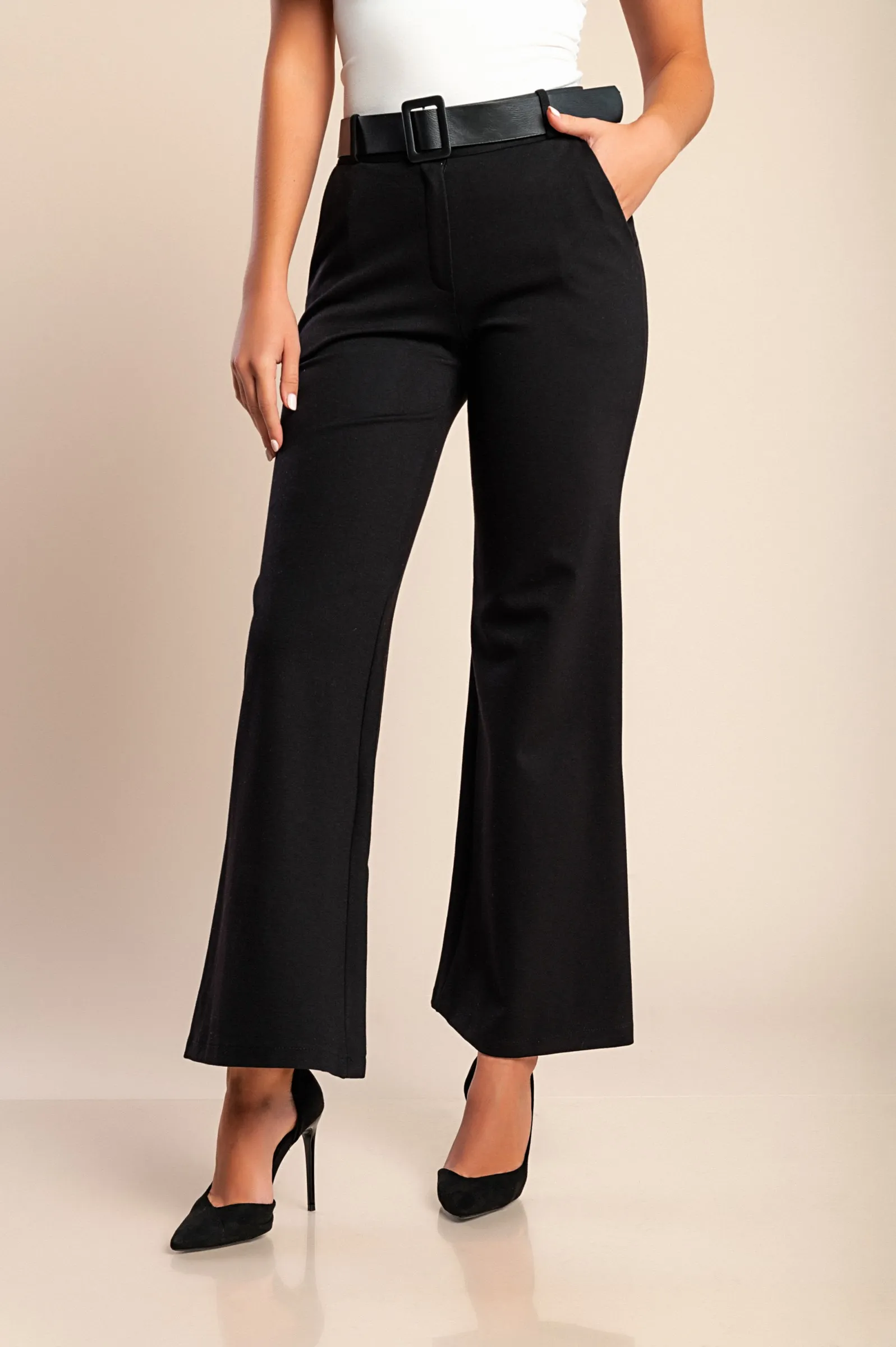 Pantalón largo elegante, negro