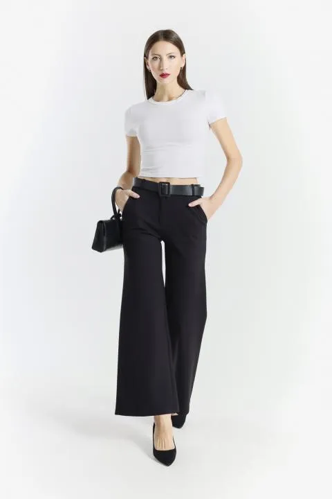 Pantalón largo elegante, negro