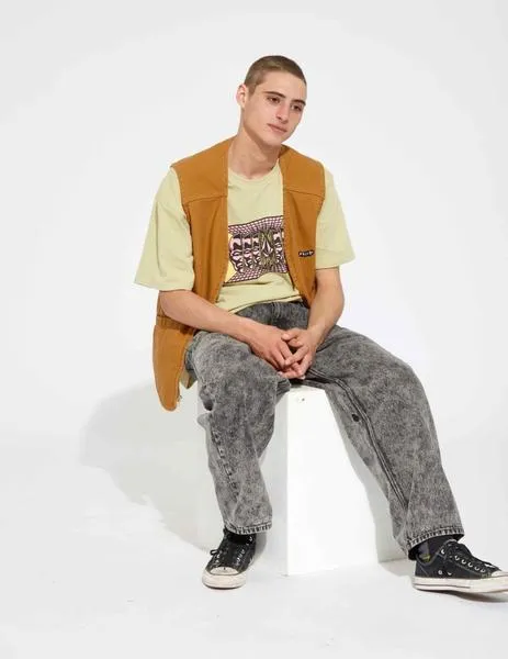 PANTALóN VOLCOM BILLOW TAPERED  LIGHT ACID BLACK