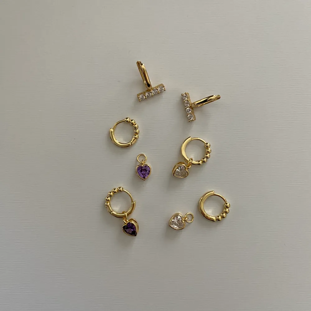 Pendiente Colorful Heart Oro