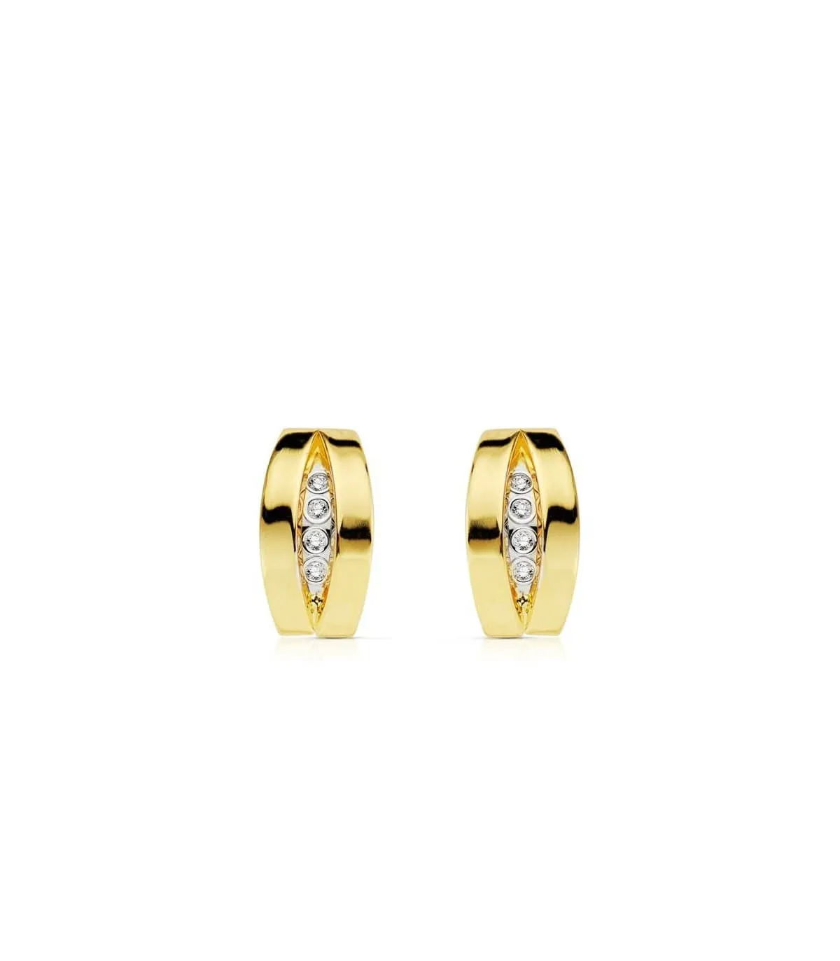 Pendiente oro bicolor Matilda 18 Ktes