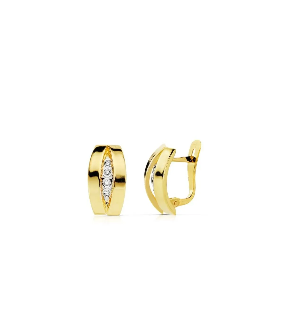 Pendiente oro bicolor Matilda 18 Ktes