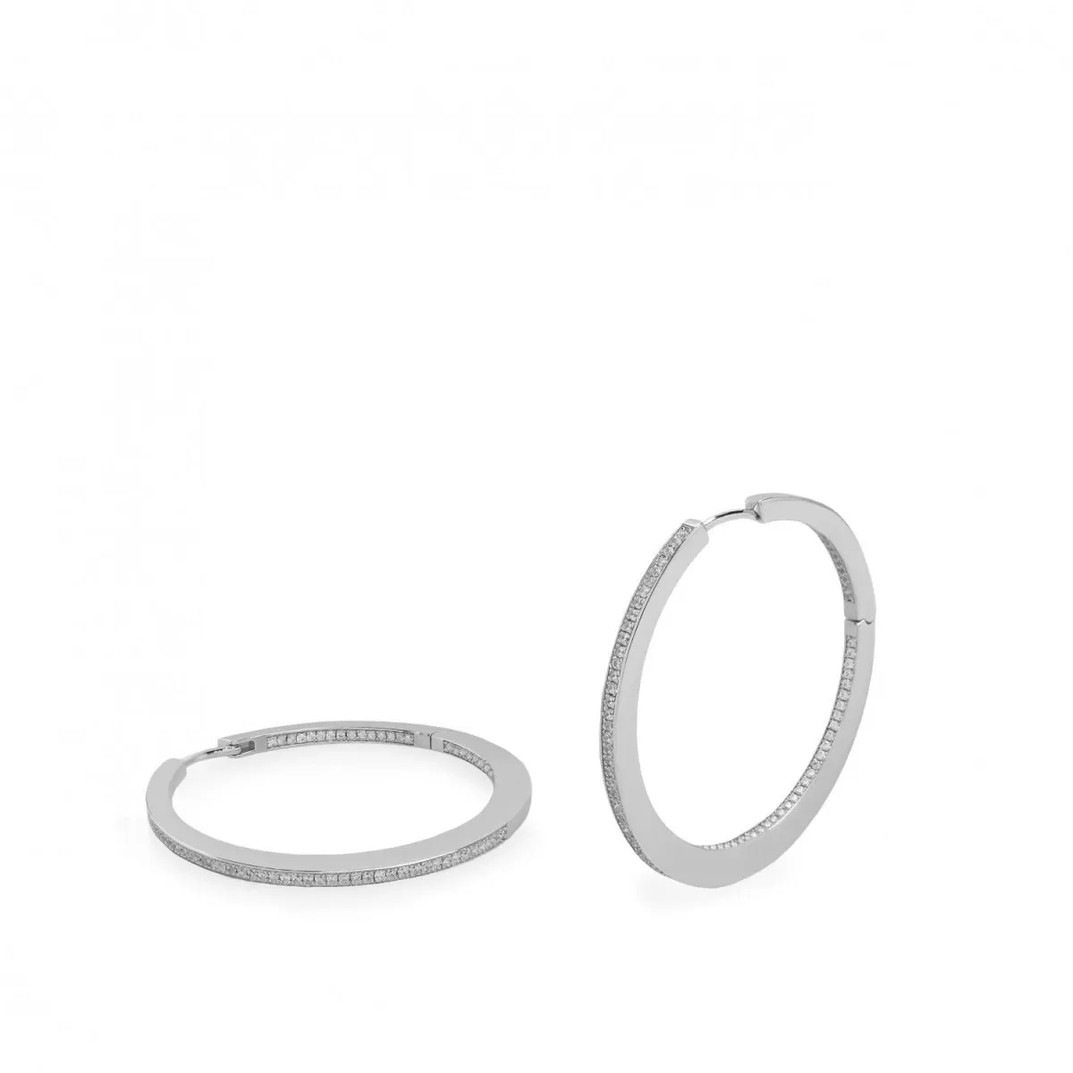 Pendientes aro plata circulares y clásicos con circonitas