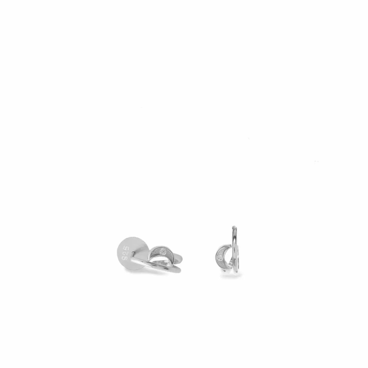 Pendientes aros pequeos diseo espiral con motivo de luna