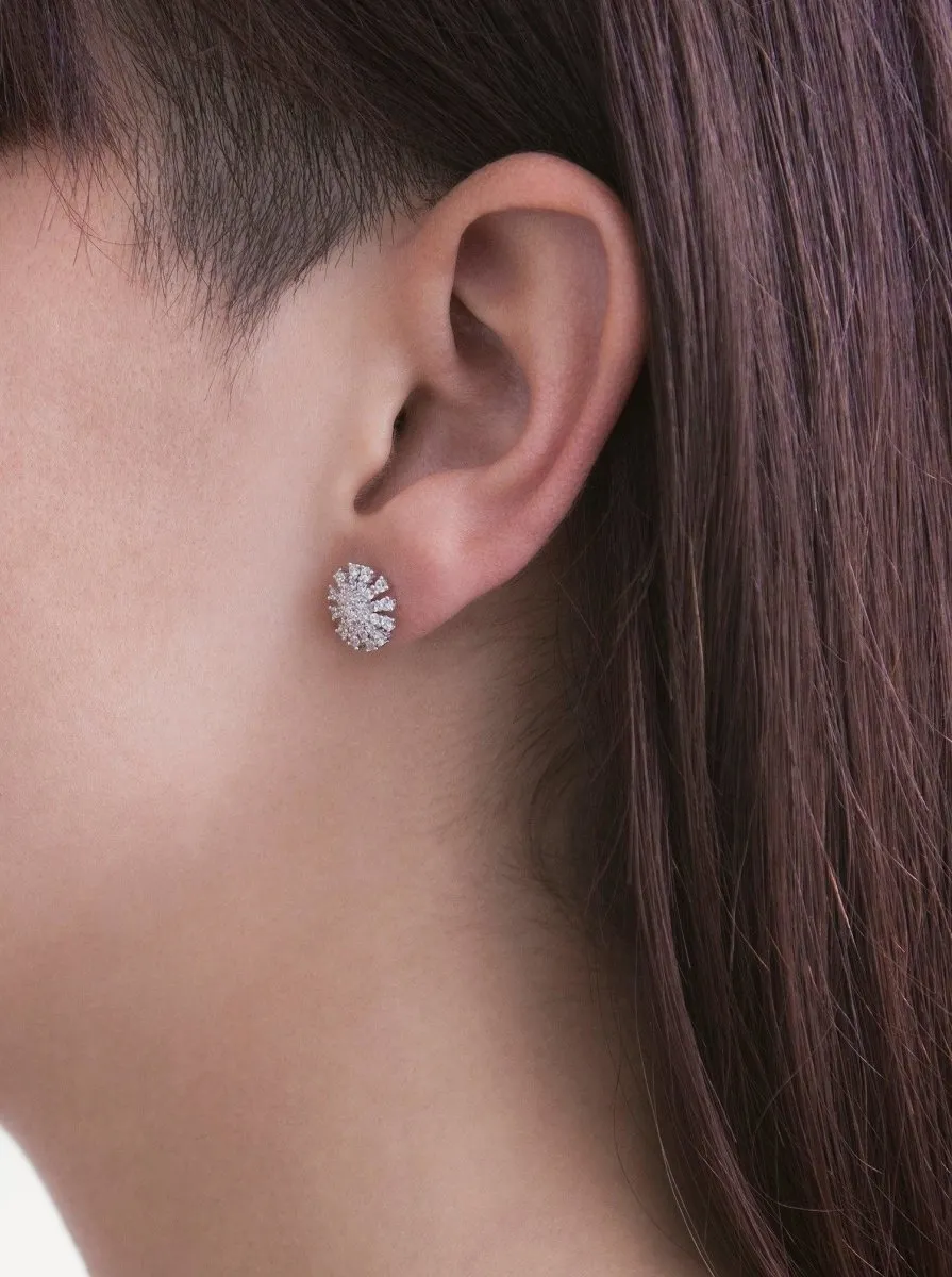 Pendientes brillantes pequeos motivo de sol con circonitas