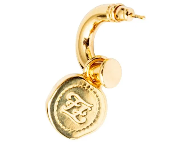 Pendientes colgantes con karligrafía de Fendi Dorado 