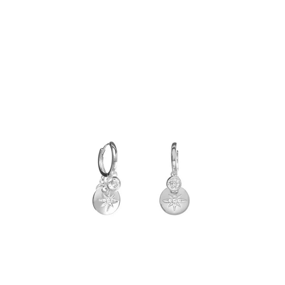 Pendientes con colgantes de plata diseo destello y circonita