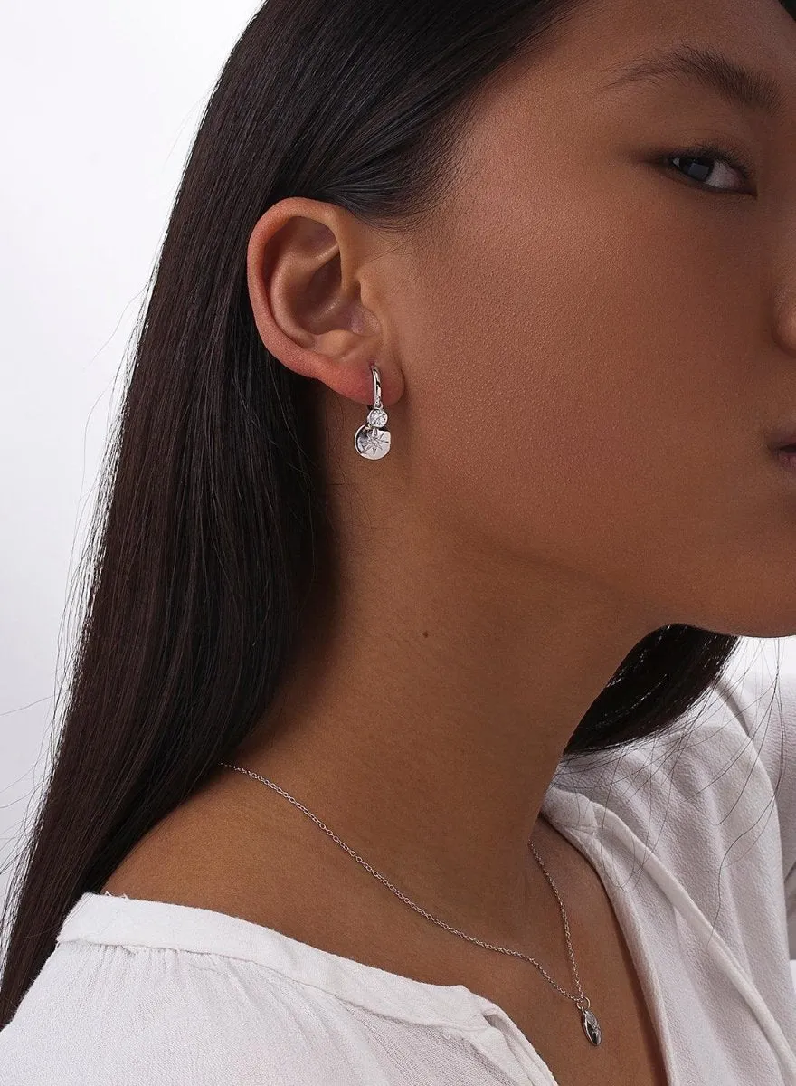 Pendientes con colgantes de plata diseo destello y circonita