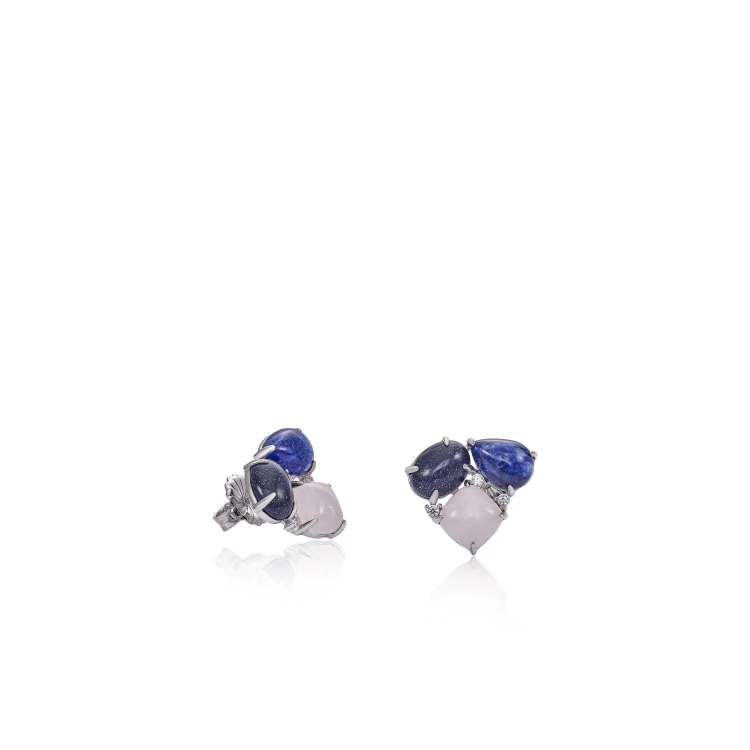 Pendientes de piedra natural diseo triangular con circonitas