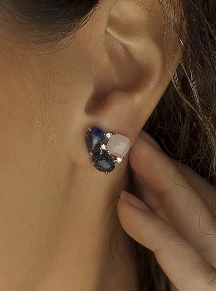 Pendientes de piedra natural diseo triangular con circonitas