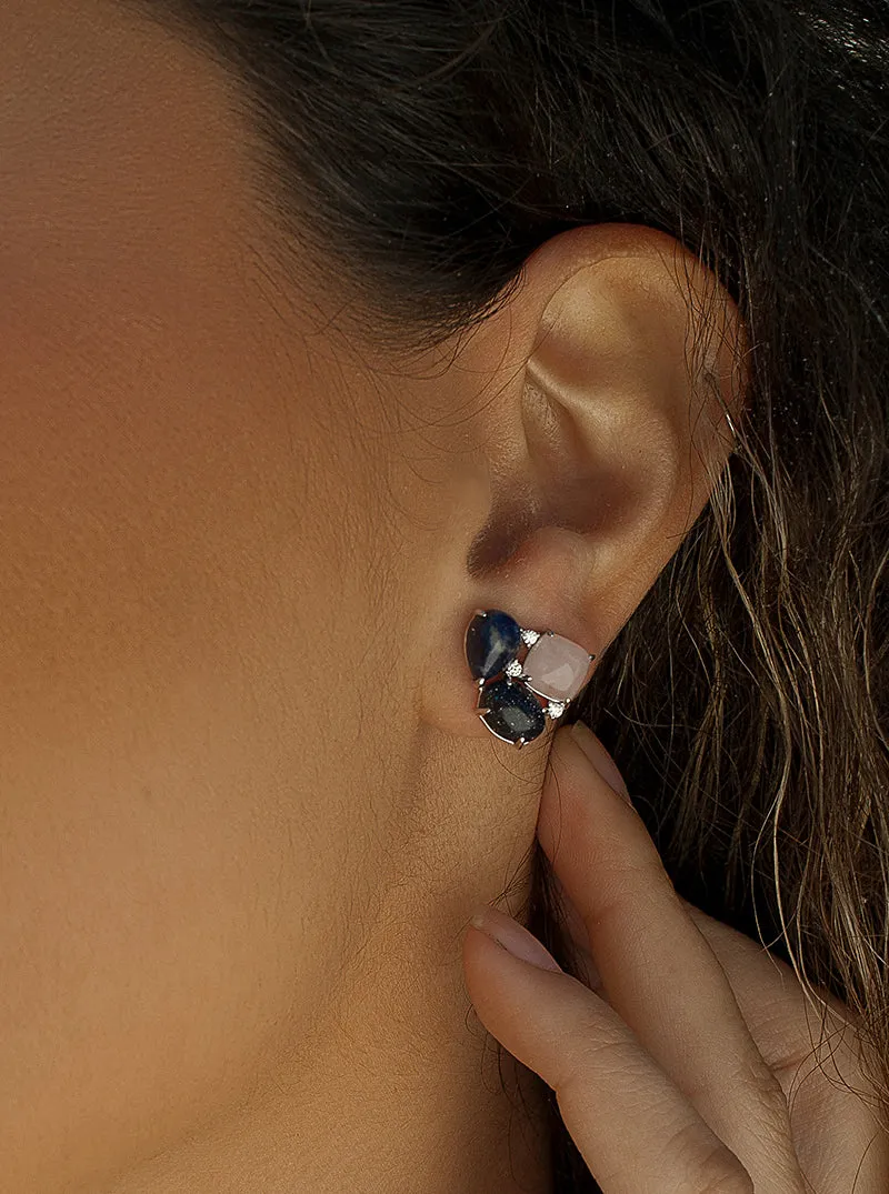 Pendientes de piedra natural diseo triangular con circonitas