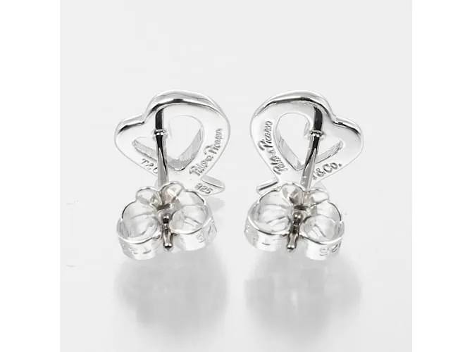 Pendientes de Stud Corazón Amoroso de Tiffany & Co. Plata 