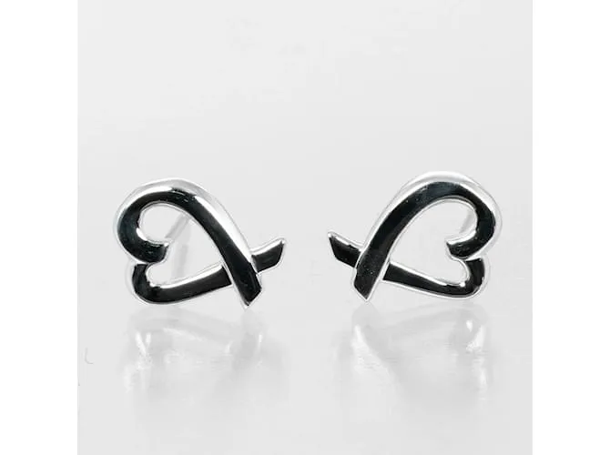 Pendientes de Stud Corazón Amoroso de Tiffany & Co. Plata 